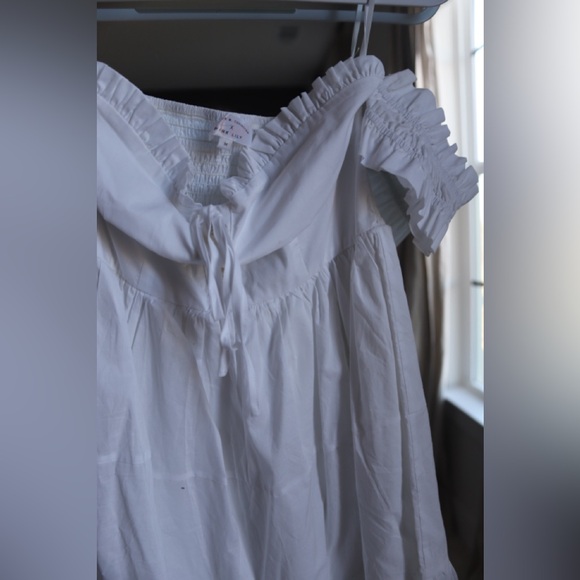 CAITLIN COVINGTON X PINK LILY The Mykonos Corset Detail Off the Shoulder White - Picture 4 of 5